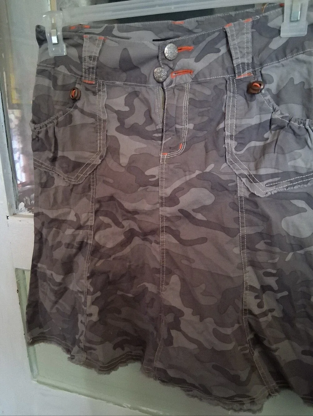 Rewind Men's Gray Camo Cargo Shorts with Utility Pockets